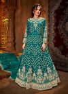 Sea Green Colour AVIGHAYA AAGMAN Fancy Wedding Wear Net With Heavy Embroidery Work Designer Gown Collection 2016-D